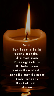 Kerze mit Gebet